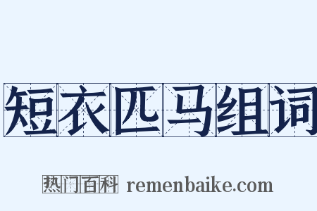 短衣匹马组词是什么意思的图片